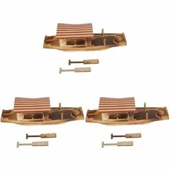 Outlet 👍 3 Pcs Toy Hotel Fishing Wooden Figurine Photo Ocean Office Mini Landscape Miniature Small Props Micro Decoratio Home Beach Ship Vintage Theme Model Chinese Boat Sailboat Nautical As Shown 🤩
