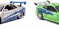 Promo 😉 Fast & Furious Brian’s 2002 Nissan Skyline R34 Die-cast Car, 1:24 Scale, Silver & Blue 🔔 -Vehicles Online Shop 31IouXTZ9zL. AC