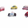 Cheap ✨ Wooden Vehicle 6 Car Set (Police, Ambulance, Fire Ladder Truck, School Bus, Taxi, Ice Cream Truck) 🎁