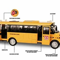 Promo 👍 School Bus Toys For Toddlers, 9'' Pull Back Yellow Toy Bus Diecast Cars With Sounds, Lights And Open Doors, 🥳 Birthday For Boys, 👧 Girls, Kids 🛒 -Vehicles Online Shop 412s9NnG4jL