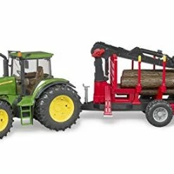 Budget 🎉 09821 John Deere 7930 Forestry And Farm Tractor With Logging Trailer, Articulated Crane Arm And 4 Tree Trunks 🧨 -Vehicles Online Shop 4148PS6ILCL