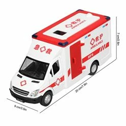 Best Pirce 😍 Ambulance Toy Car, 7.9x3.5x2.8in High Simulation Heavy Duty Alloy Emergency Vehicle Toy With Light & Siren Sound Effects, Diecast Ambulance Model Fun Gift For Ages 2 To 8 Kids Boys Girl 🥰 -Vehicles Online Shop 414zHofQbnL 6