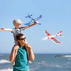 Hot Sale 🔔 Airplane Toy 2 Pack LED Foam Airplane For Kids Large Throwing Foam Plane 2 Flight Mode Glider Plane Flying Toys With 2 Sticker Styrofoam Airplanes For Boys&Girls Age 3 Or Above Best Gif ✔️ -Vehicles Online Shop 415IwpidH7L