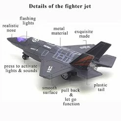 Hot Sale ⭐ Fighter Jet Military Plane Model F-35 Aircraft Army Air Force Diecast Metal Pull Back Bomber Attack Plane With Lights And Sounds For Kids Or Commemorate Collection 💯 -Vehicles Online Shop 416wJ87yd4L