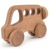 Best deal 🤩 Ames Wooden Toy Bus With Garage Natural Wood Eco-Friendly Toys For Children Woody Durable Unpainted Toys 🎉