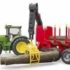Budget 🎉 09821 John Deere 7930 Forestry And Farm Tractor With Logging Trailer, Articulated Crane Arm And 4 Tree Trunks 🧨 -Vehicles Online Shop 418jogU0fWL