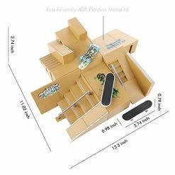 Outlet 🔔 Bigger Skate Park Kit 18 Pcs Finger Skateboard Deck Ramp Set Finger Skatepark 6 Pieces & Mini Finger Toys Kit Handboards Scooter Skates Bike Caster Board Accessories Fingerboard Park Gift 🛒 -Vehicles Online Shop 41APvcp1VlL