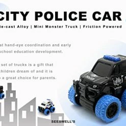 Best deal 👍 Pull Back Die-cast Alloy City Police Car Vehicles Playset, Monster Truck,Friction Powered Toy Cars,4 Pack,Toys For 3+ Years Old Kids,Christmas/Birthday Gift For Boys & 👧 Girls,Party Favors… Construction Truck Yellow 😉 -Vehicles Online Shop 41CxLJKgMyL