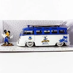 Budget ⭐ Disney Mickey And Friends 1:24 Volkswagen T1 Bus Die-cast Car W/ 2.75" Mickey Mouse Figure, Toys For Kids And Adult ✔️