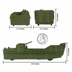 New 💯 Lassic Marx Landing Craft - 4pc Tan Vs. OD Green Plastic Army Men Vehicles Drab Olive Green Vs. Tan ⌛