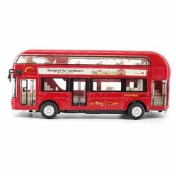 Best Pirce 🌟 Pull Back City Bus 7" London Double Decker Bus Routemaster City Tourist Closed Top Diecast With Lights Sounds And Openable Doors, 1/50 Scale Double Decker Bus Model 💯 -Vehicles Online Shop 41FUr07drmL