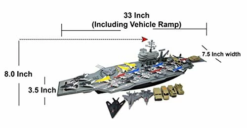 Cheap ๐ 33 Inch Aircraft Carrier With Soldiers Jets Military Vehicles (18 Fighter Jets) โญ 5 Cheap ๐ 33 Inch Aircraft Carrier With Soldiers Jets Military Vehicles (18 Fighter Jets) โญ - Image 3