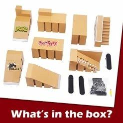 Deals 💯 Fingerboard Skatepark, Finger Skate Park Kit For Kids Gift, Mini Finger Skateboard Ramp Set Including 8 Pcs Fingerboard Skatepark & 3 Pcs Fingerboards, Kids Toy & Gift For Boys And 👧 Girls Ages 6 And Up ⌛ -Vehicles Online Shop 41IilZ5bPBL