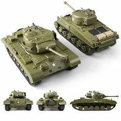 Deals 💯 RC Tank M26 Pershing Military Truck Vehicles RC Car Remote Controlled Military Battle Tank Toy 320° Rotational Realistic Sounds Great Gift For Kids Boys (Dark Green) 💯 -Vehicles Online Shop 41JNaCZFyJL