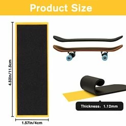 Brand new ⌛ 20PCS 38mmX110mm Wooden Fingerboard Foam Grip Tape Black Pro Skateboard Grip Tape Stickers 😀