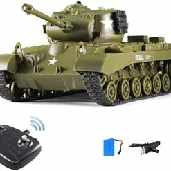 Deals 💯 RC Tank M26 Pershing Military Truck Vehicles RC Car Remote Controlled Military Battle Tank Toy 320° Rotational Realistic Sounds Great Gift For Kids Boys (Dark Green) 💯 -Vehicles Online Shop 41NxQYIaOL. AC