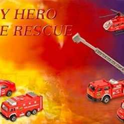 Hot Sale 🥰 Fire Emergency Race And Rescue Vehicles - Mini Die-cast Metal Miniature Model - Aerial Ladder Firetruck, Rescue Helicopter, Water Tank Fire Engine,Patrol Car,Commander Center ( Pack Of 5) 🎉 -Vehicles Online Shop 41WOTqSPFfL