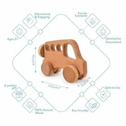 Best deal 🤩 Ames Wooden Toy Bus With Garage Natural Wood Eco-Friendly Toys For Children Woody Durable Unpainted Toys 🎉 -Vehicles Online Shop 41WTNYx7xEL