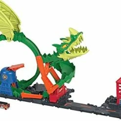 Outlet 🧨 Track Set With 1:64 Scale Toy Firetruck, City Fire Station With Dragon Nemesis And Track Play, Dragon Drive Firefig 💯 -Vehicles Online Shop 41Z4NamRl0L. AC