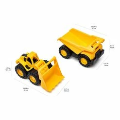Budget 🔥 Toy Construction Vehicle Set, Dump Truck And Bulldozer, Indoor/Outdoor, 10-Inch, Yellow (Pack Of 2) 🎁 -Vehicles Online Shop 41eORnWaE3L