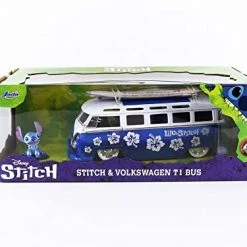 Budget ✔️ Disney Lilo & Stitch 1:24 Volkswagen T1 Bus Die-cast Car With Stitch Figure, Toys For Kids And Adults , Blue ✔️ -Vehicles Online Shop 41emT4qhBFL