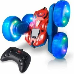 Best deal 💯 Cyclone LED Remote Control Car For Kids - Double Sided Fast RC Car With Bright LED Tires, Off-Road Crawler RC Stunt Car 360 Flips, Spins, Drifts; 2.4GHz Remote Control, 2 Rechargeable Batteries 🎁 -Vehicles Online Shop 41f1xPaZTEL. AC