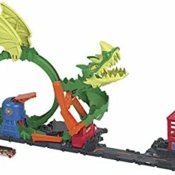 Outlet 🧨 Track Set With 1:64 Scale Toy Firetruck, City Fire Station With Dragon Nemesis And Track Play, Dragon Drive Firefig 💯 -Vehicles Online Shop 41jS6yqZrL. AC
