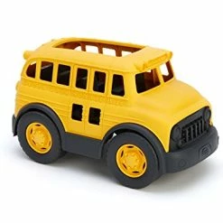 Promo ⭐ School Bus, Yellow FFP - Pretend Play, Motor Skills, Kids Toy Vehicle. No BPA, Phthalates, PVC. Dishwasher Safe, Recycled Plastic, Made In USA 🔔