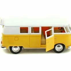Promo 😀 5" Die-cast 1962 VW Classic Bus 1/32 Scale (Yellow), Pull Back N Go Action 🥰