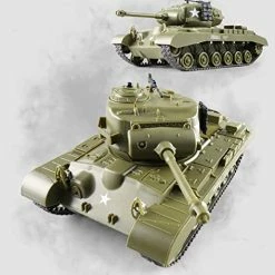 Deals 💯 RC Tank M26 Pershing Military Truck Vehicles RC Car Remote Controlled Military Battle Tank Toy 320° Rotational Realistic Sounds Great Gift For Kids Boys (Dark Green) 💯 -Vehicles Online Shop 41mc1iYGcEL