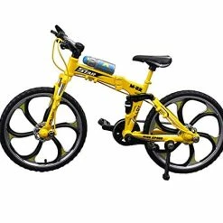 Best deal ⌛ 1pcs Mini Bike Finger Mountain Bike Zinc Alloy Finger Mountain Bike Mini Bicycle Model Cool Boy Toy Decoration Crafts For Home，Bedroom, Living Room, Office, Study Decoration (Yellow) ⭐