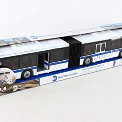 Budget ✔️ RT8563 New York City MTA Metro Articulated Electric Bus 1:43 Scale- 16 Inches Long White/Blue/Black 👏