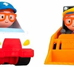 Flash Sale 👍 Mini Vehicles, Including Blippi Skid Steer And Blippi Ambulance, Each With A Blippi Toy Figure Seated Inside, Perfect For Young Children Excavator And Fire Truck 🤩 -Vehicles Online Shop 41uulEW88EL. AC