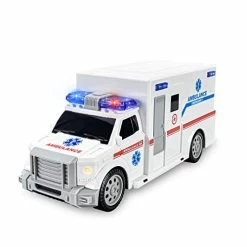 Promo π Ambulance Toys For Kids 3-12 Years Old, Electric Ambulance Toys - With Bright Flashing 4D Lights And Real Sounds For Boys & Girl Ages 3+ Miracle Gift Toy (White) (HC034) π