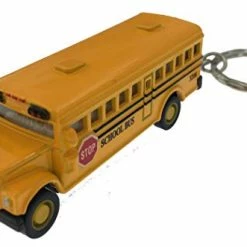 Best reviews of 🥰 KiNSFUN Classic Long Nose School Bus 2½" Die Cast Metal Pull Back Action Mail Box Keychain 🎉