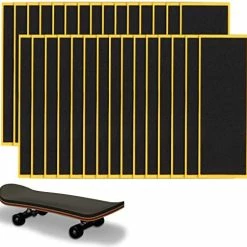 Brand new ⌛ 20PCS 38mmX110mm Wooden Fingerboard Foam Grip Tape Black Pro Skateboard Grip Tape Stickers 😀 -Vehicles Online Shop 41xU0DY6MjL. AC