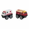 Flash Sale 🔥 Wooden 2-Piece Rescue Vehicle Play Set, Toy Ambulance And Fire Truck Cars, Gift For Ages 2+ 🎉 -Vehicles Online Shop 41xUFYLts5L