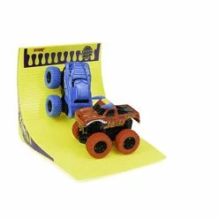 New 😉 Pack Of 2 Friction Powered 4WD Monster Wheel Racer ATV Truck With 360 Backflip Ramp, No Battery Needed, Stunt Racer Cars 😀