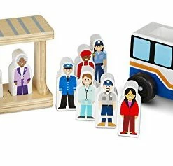 Flash Sale 🌟 Wooden Off To Work Bus Play Set (14 Pcs) 👍