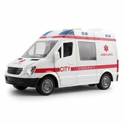 Flash Sale ✨ Rescue Ambulance Friction Powered 1:16 Scale With Lights And Sounds Kids Medical Transport Emergency Vehicle Push And Go Durable Toy Car Pretend Play Van Great Gift For Children Boys 👧 Girls 🤩