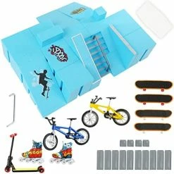 Buy 🤩 Skate Park Kit Ramp Parts For Finger Skateboard Park Kit Part Training Props With Finger Skateboards Finger Bikes Skates And Scooters And More(8 Parts) Blue ✔️ -Vehicles Online Shop 51 7Sxw7lTL. AC