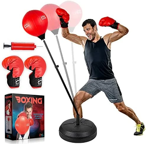 Wholesale ⌛ Punching Bag For Kids And Adults Boxing Set With Adjustable Standing Base, Boxing Gloves, Hand Pump Red & Black 😍 10 Wholesale ⌛ Punching Bag For Kids And Adults Boxing Set With Adjustable Standing Base, Boxing Gloves, Hand Pump Red & Black 😍 - Image 8