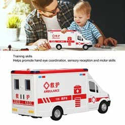 Cheapest 😍 Ambulance Toy Car Alloy High Simulation Friction Powered Wheels Emergency Vehicle Toy With Light And Sound For Kids 🥰 -Vehicles Online Shop 5113AJYmgSL 3