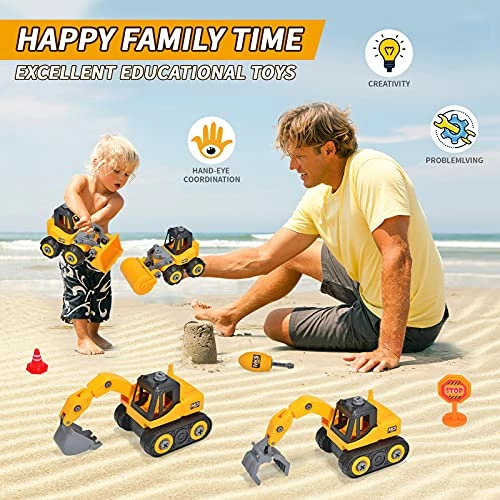 Hot Sale 🔔 Construction Vehicle Toys, Take Apart Toys For 3 Year Old Boys, Excavator, Bulldozer, Roller, Loader Toy For Kids, Educational Toys Gifts For Children 3 4 5 6 Years Old 😍 3 Hot Sale 🔔 Construction Vehicle Toys, Take Apart Toys For 3 Year Old Boys, Excavator, Bulldozer, Roller, Loader Toy For Kids, Educational Toys Gifts For Children 3 4 5 6 Years Old 😍