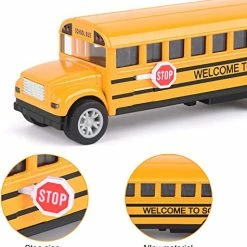 Buy ⌛ School Bus Toy For Toddlers - 5 Inch 2 Set Die-cast Play Vehicles Pull Back Car Yellow School Bus Toys Gift For Kids With Lights Sounds And Openable Doors 🛒 -Vehicles Online Shop 513p7qgB8wL