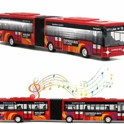 Best Pirce 😀 City Bus Toy For Kids, Die Cast Alloy Pull Back Vehicles, Metro Articulated Electric Bus With Sounds And Lights, Model Cars Toys Educational Gift For Kids Boys 👧 Girls Ages 3+ Blu 👏 -Vehicles Online Shop 513x9YhSefL. AC