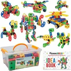 Best Sale 😀 STEM Learning Toys 250 Piece Building Block Kids Construction Engineering Kit Toy Blocks Children Early Education Playset W/ Free IdeaBook, Power Drill, Clickable Ratchet, Age 3+ PTN250 👏 -Vehicles Online Shop 514ihSaDB5L. AC