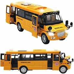 Promo 👍 School Bus Toys For Toddlers, 9'' Pull Back Yellow Toy Bus Diecast Cars With Sounds, Lights And Open Doors, 🥳 Birthday For Boys, 👧 Girls, Kids 🛒 -Vehicles Online Shop 514yjX16GjL. AC