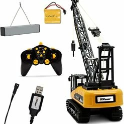 Brand new 😉 15 Channel Remote Control Crane, Proffesional Series, 1:14 Scale - Battery Powered RC Construction Toy Crane With Heavy Metal Hook (TR-214) ⌛ -Vehicles Online Shop 515S5E1hkfL