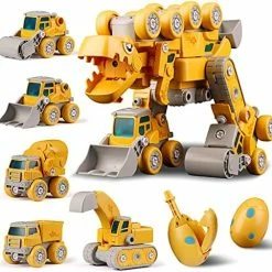Top 10 🧨 5 In 1 Take Apart Dinosaur Toys For Kids 3-5 ,5 Construction Trucks Transform Into A Big Dinosaur Robot Toys ,STEM Building Toys Gifts For 4 5 6 7 8 Years Old Boys & 👧 Girls Yellow 🔥 -Vehicles Online Shop 515mKn71EcS. AC